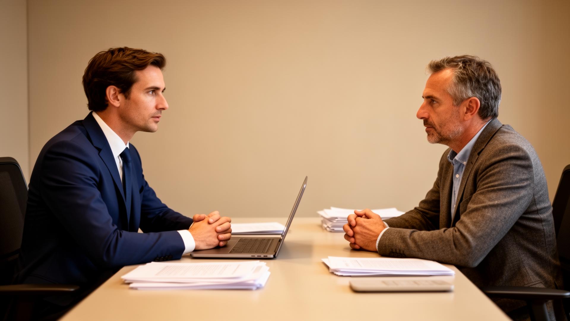 Un juriste BDX Partners en échange confidentiel avec un dirigeant